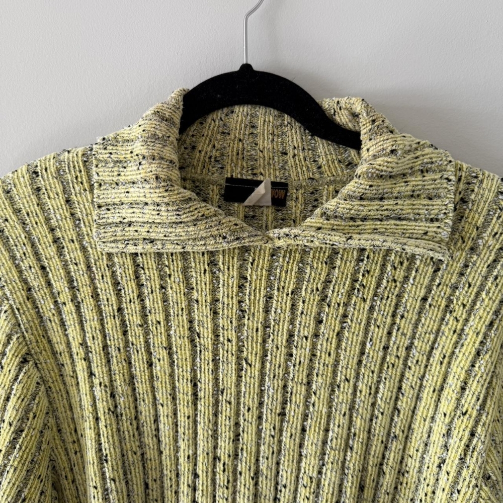Women's Yellow Ribbed Sweater - Picture 2 of 5